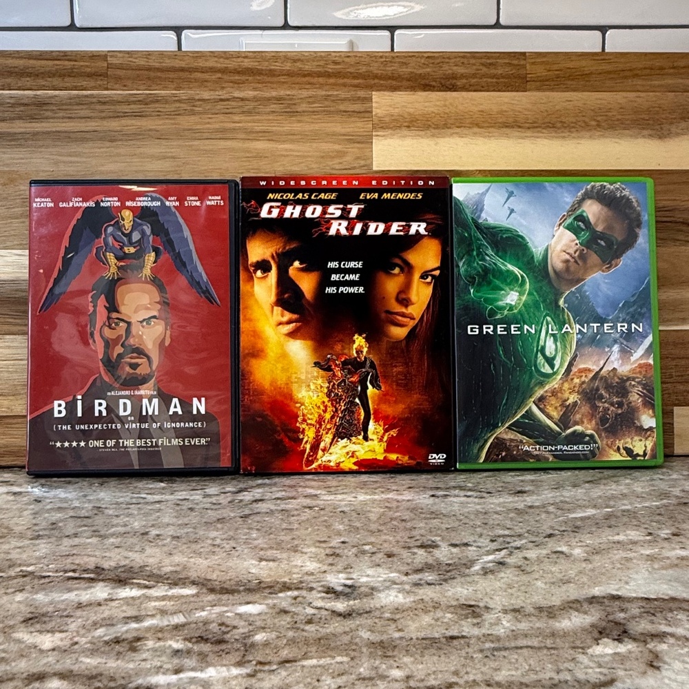 🎥 Action & Superhero DVD Bundle – Birdman, Ghost Rider, Green Lantern 🎥